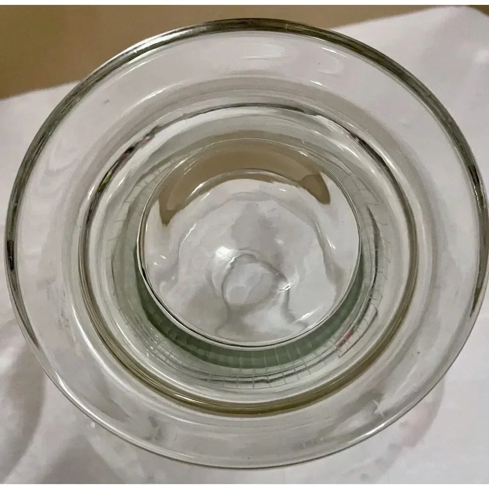 Clear Etched Glass Cookie Candy Jar Storage W/Lid 12 In H‎ x 7 In W 4.5 In Base