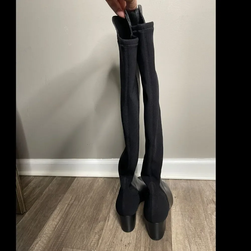 STUART WEITZMAN Gillian Leather Block Heel Knee-High Boots