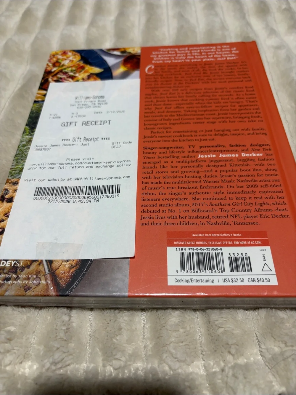 Williams Sonoma cookbook featuring