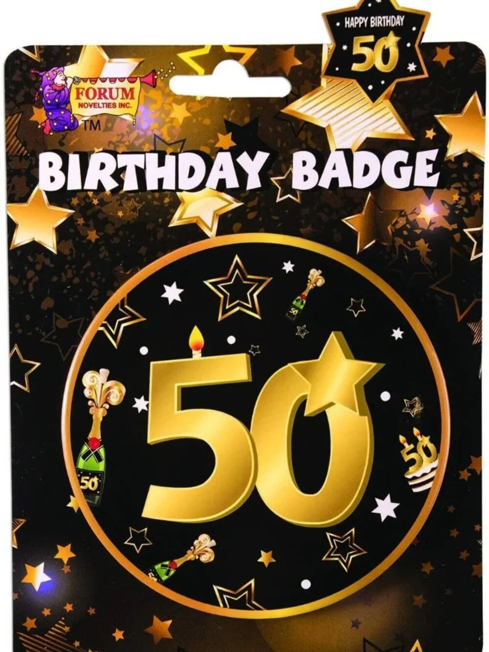 Forum Novelties Black Gold Birthday Badge Pin Choose 30th 50th Party Favor Gift