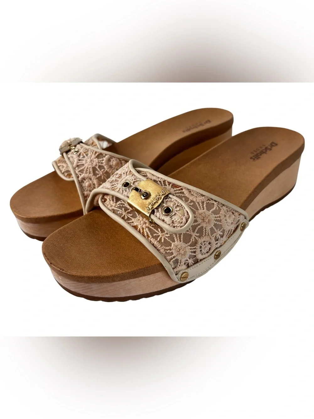 Dr. Scholl's Original Too Mesh Crochet Platform Slide Sandals Sz 8 Anthropology