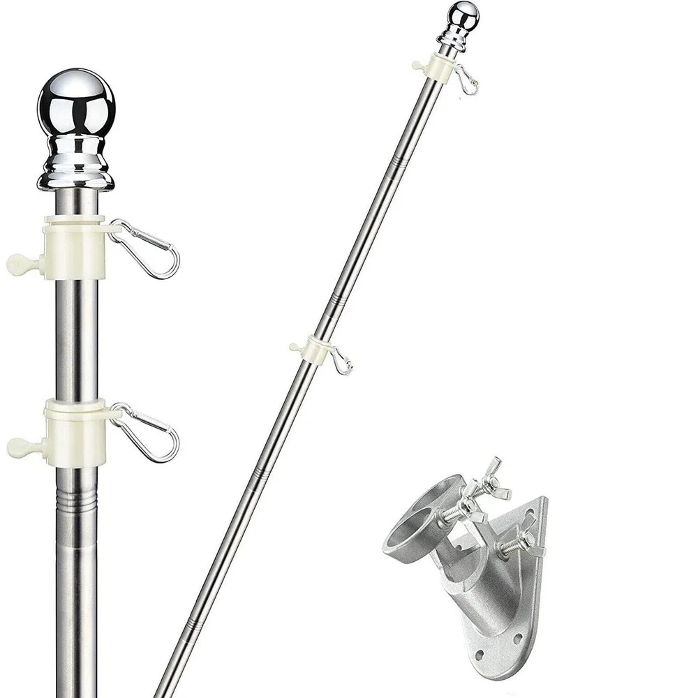 SANDEGOO Flag Pole Kit for House 5FT Flag Pole Wall Mounted Bracket (Pole Only)