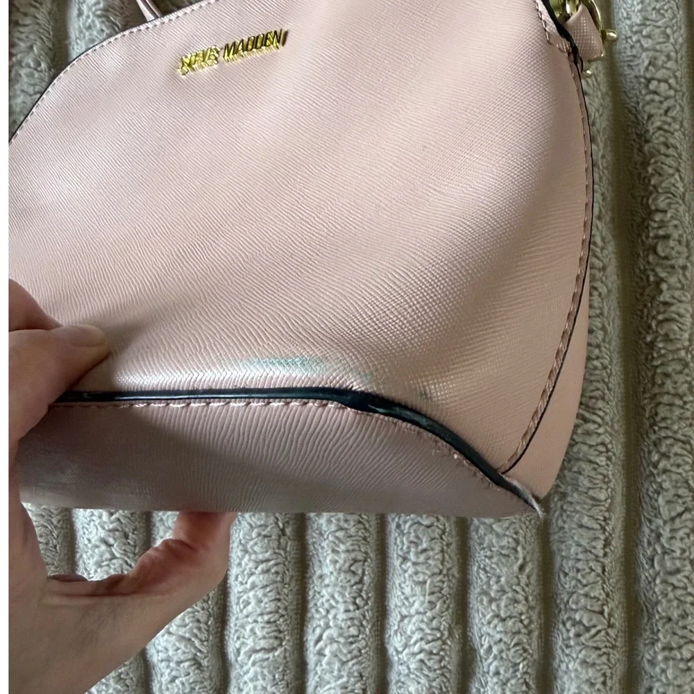 Steve Madden Crossbody Bag Bundle Pink Brown Handbags with Logo Straps 3pc Set