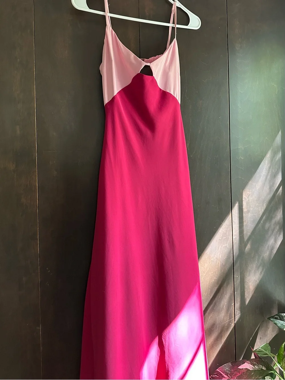 Abercrombie & Fitch Two-Tone Pink Maxi Slip Dress