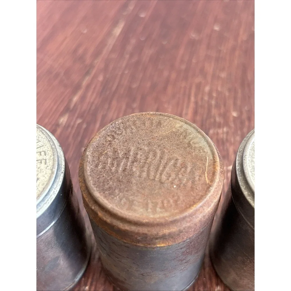 American Quality Snuff Tin Since 1782 Early Tobacco Collectible Can w/Lid Lot-4