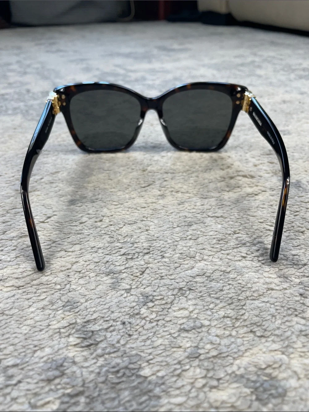 New Balenciaga BB0102SA Square Sunglasses Havana