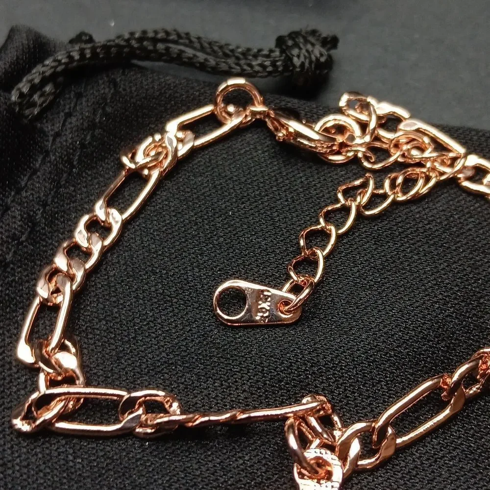 18k Rose Gold Plated Anklet Initial U‎ Women's