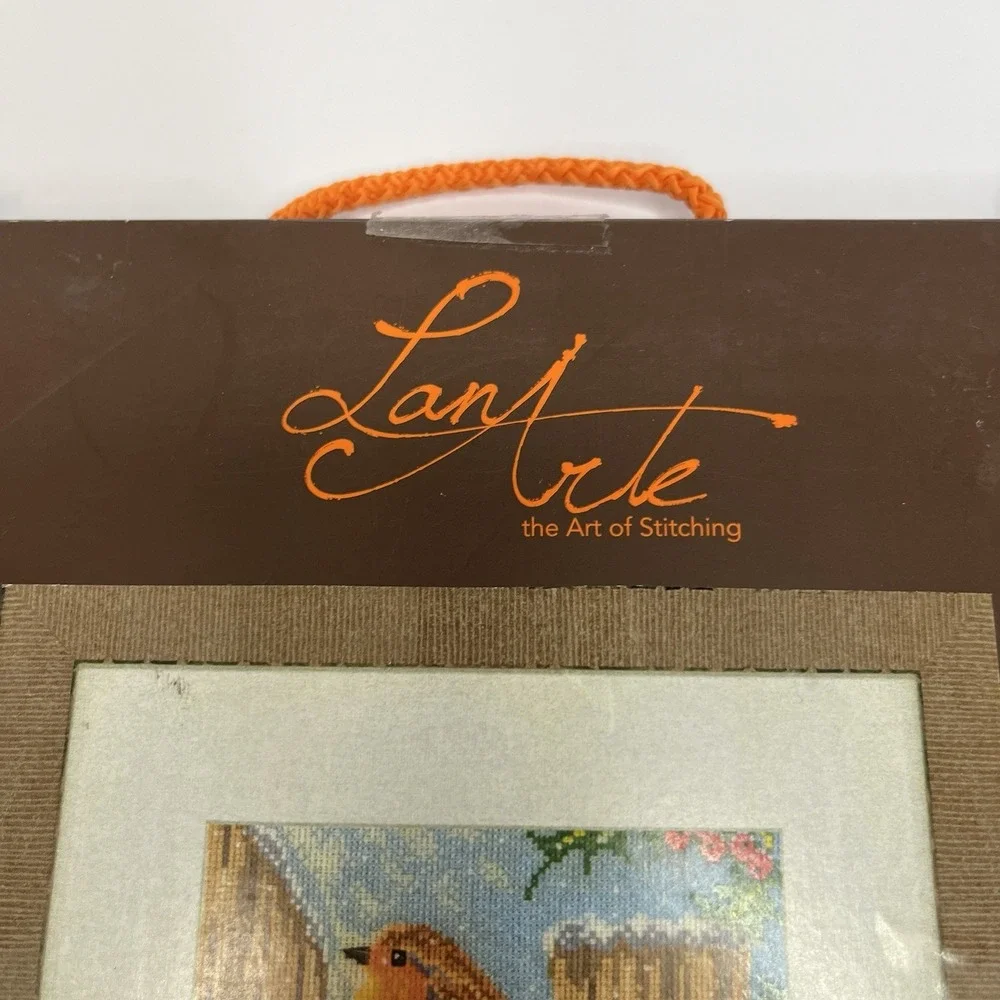 Lanarte Curious Robin Counted Cross Stitch Kit Vintage Winter Bird 18x18cm