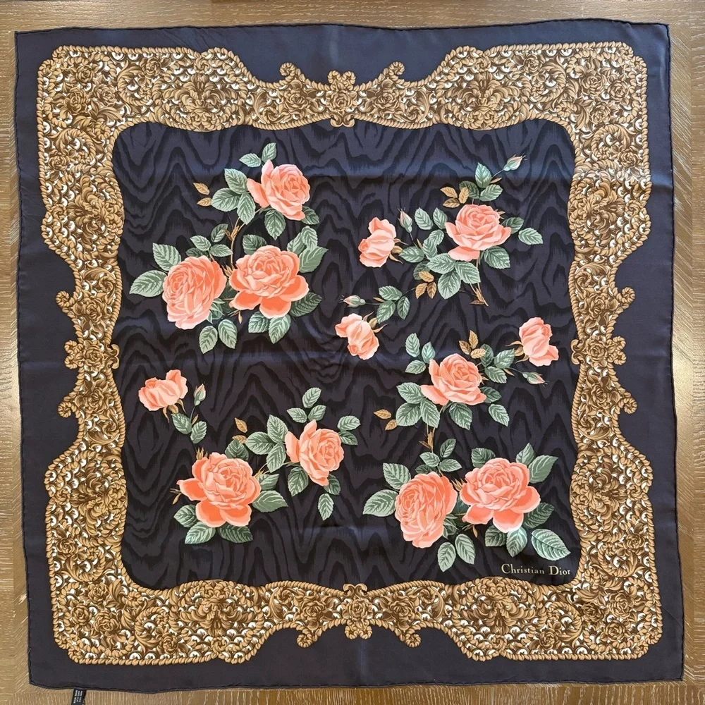Christian Dior Floral Silk Scarf