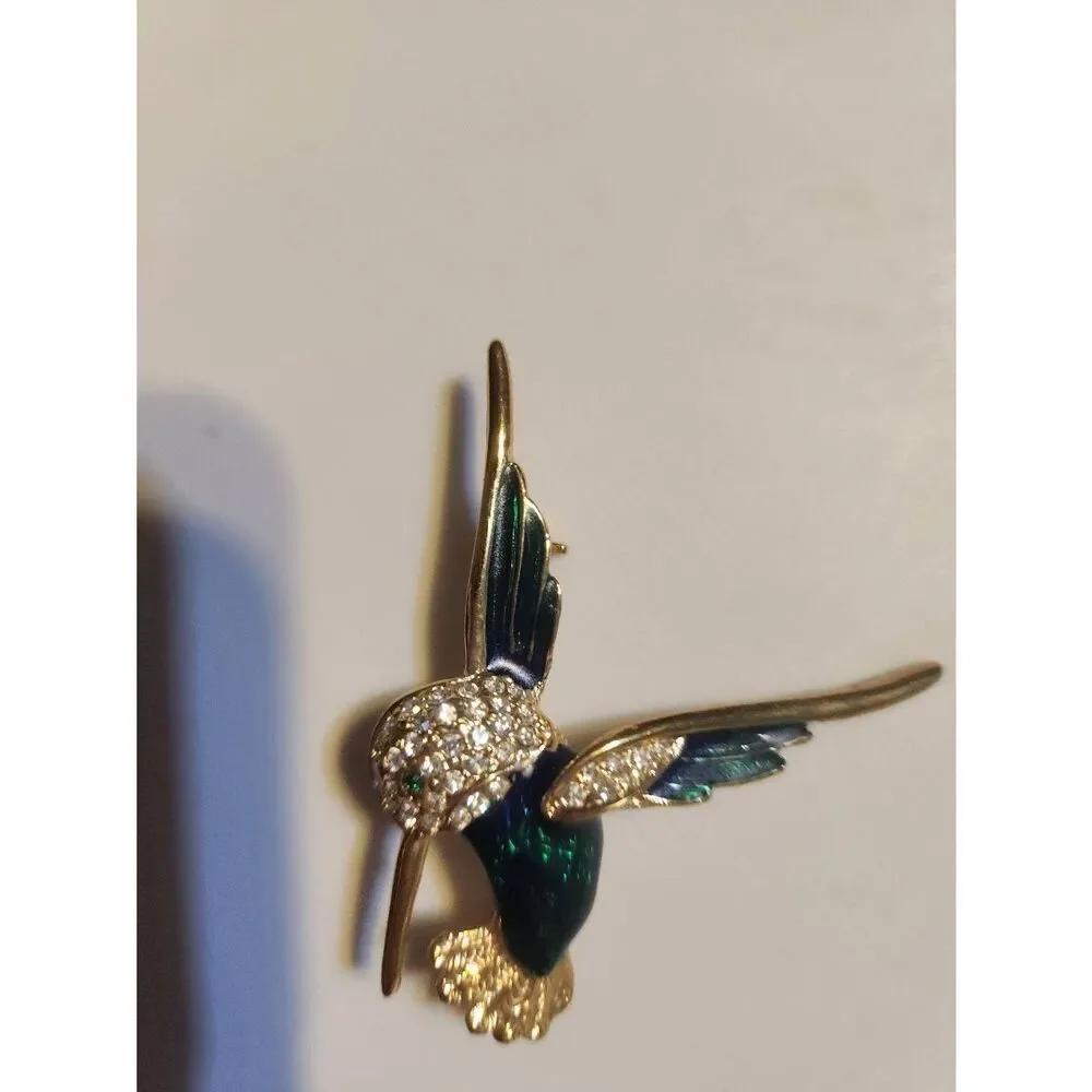 Hummingbird Enamel/Rhinestone Pin