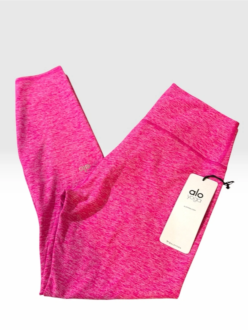 NWT ALO Yoga 7/8 Alosoft Highlight Legging in Neon Pink Heather size large