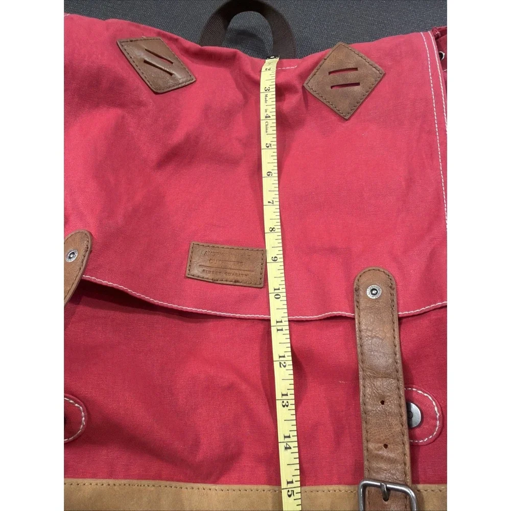 American Eagle Outfitters Canvas Backpack Draw String Faux Leather Trim