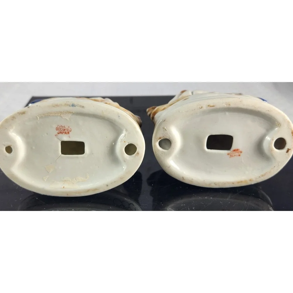 Two Mirrored Vintage Hand Painted Figurines Made In Occupied Japan.