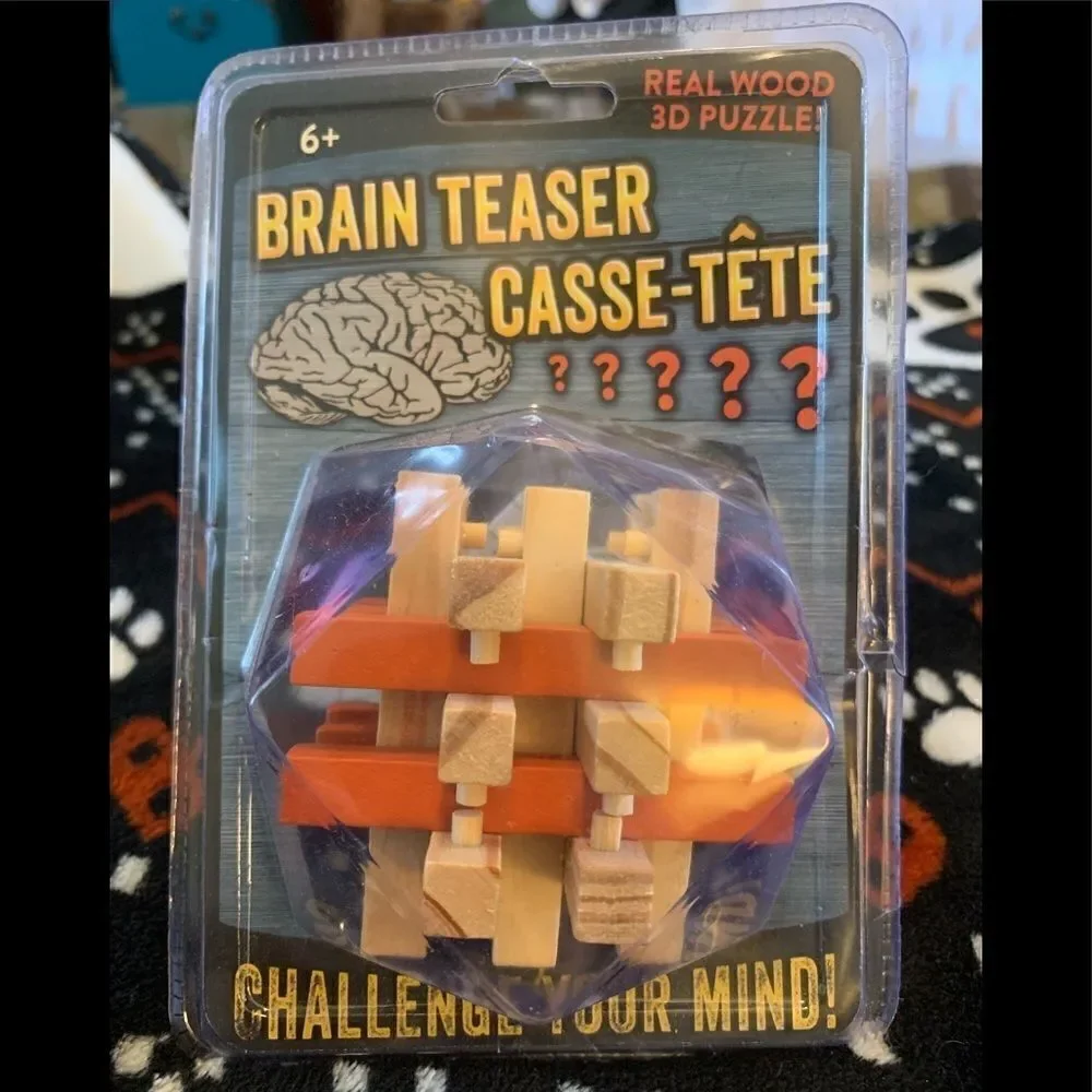 𝅺real Wood Three D Brain Puzzle