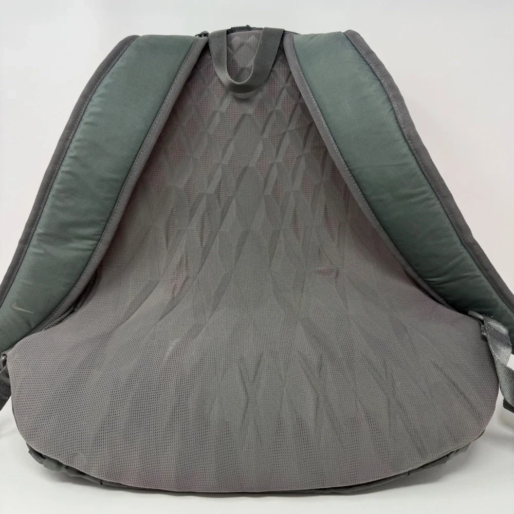 Nike Sport Backpack Grey Red Ripstop Multi-Pocket Shoe Compartment Training Bag