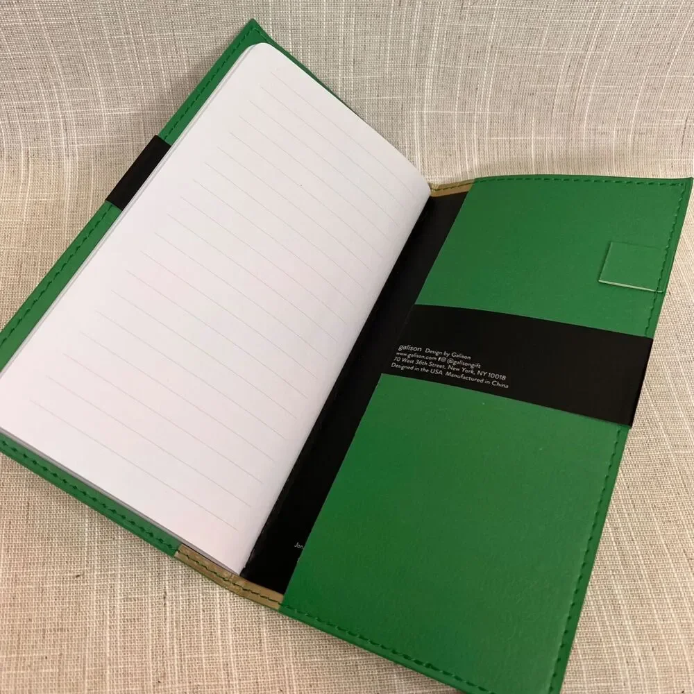 Jonathan Adler Faux Leather Tiger Travel Journal Green Safari Removable Folio