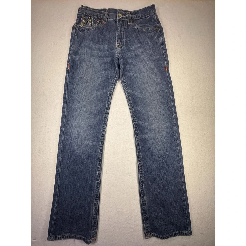 Y2K True Religion Joey SuperT Woman's 30/33 Jean Distressed/Missing Back Buttons