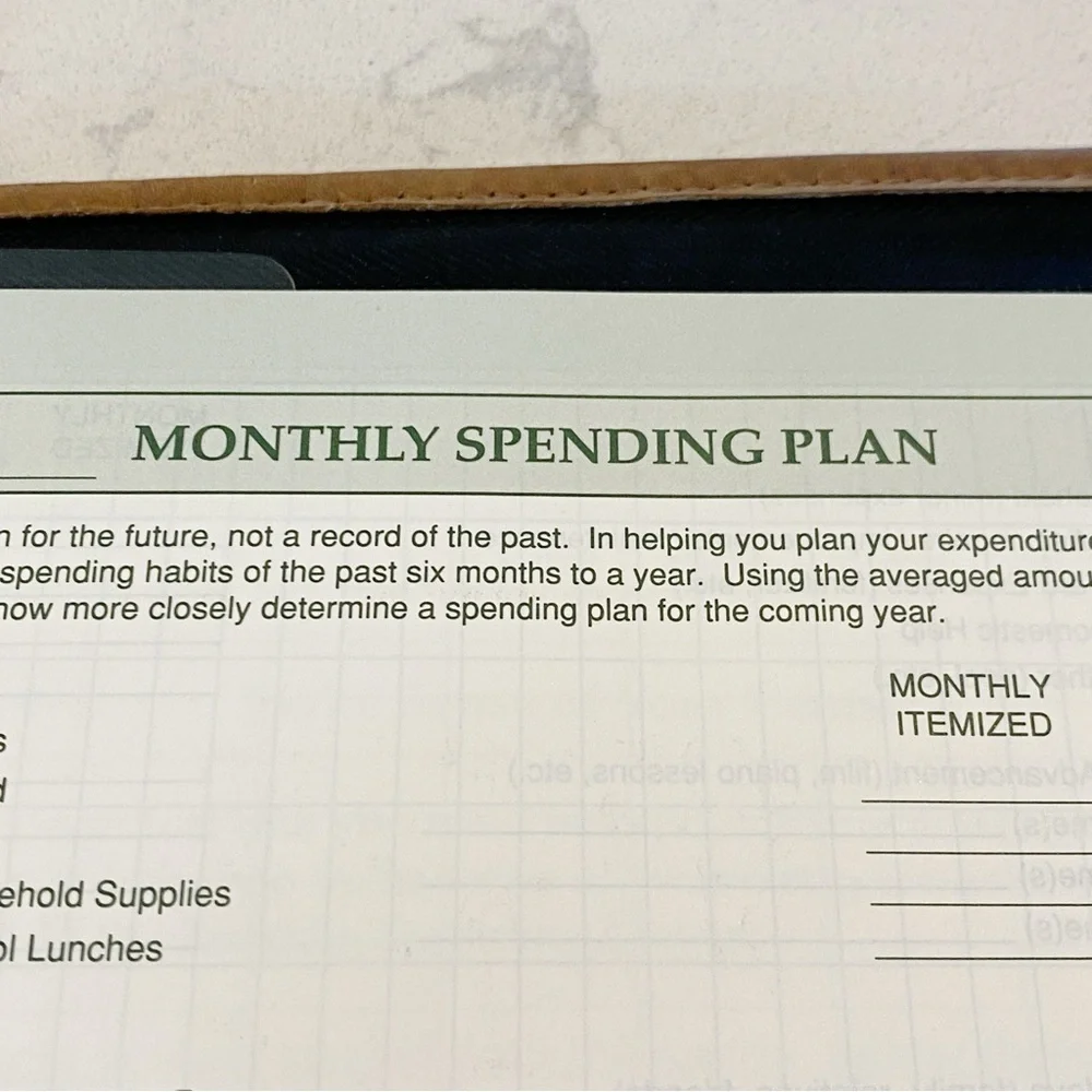 Franklin Quest Vintage Zip Planner Green Line Leather Trim & Canvas Zip Inserts