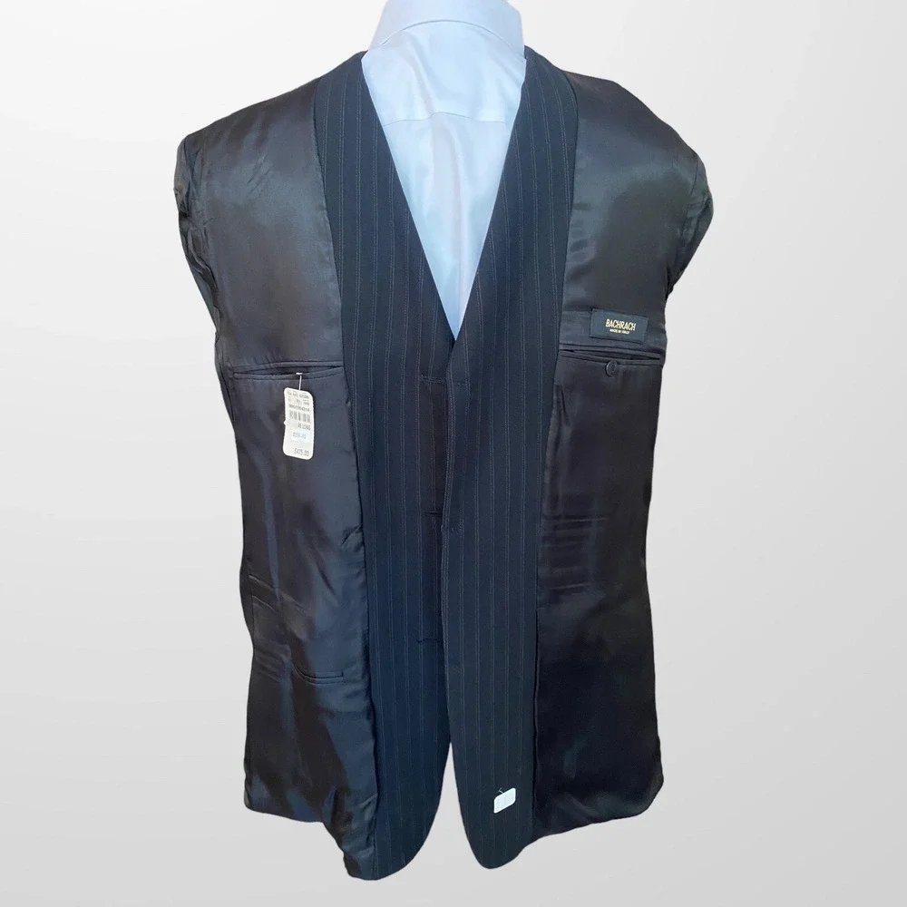 Bachrach Mens Blazer Sport Coat Three Button Casual Jacket 46L Wool Suit NEW VTG