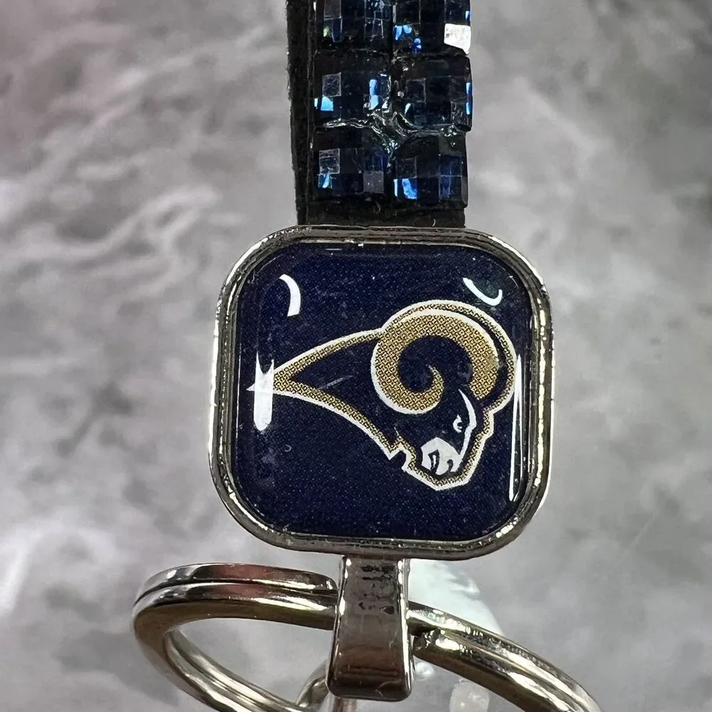 LA Rams NFL Rams Bling Key Strap Rhinestone Keychain Keyring New NWT