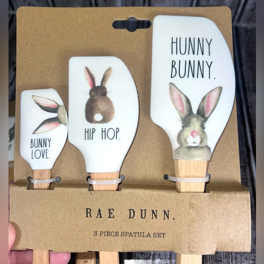 2 Sets (7) Rae Dunn Easter Spatula Sets Hunny‎ Bunny Easter Eggs NEW!