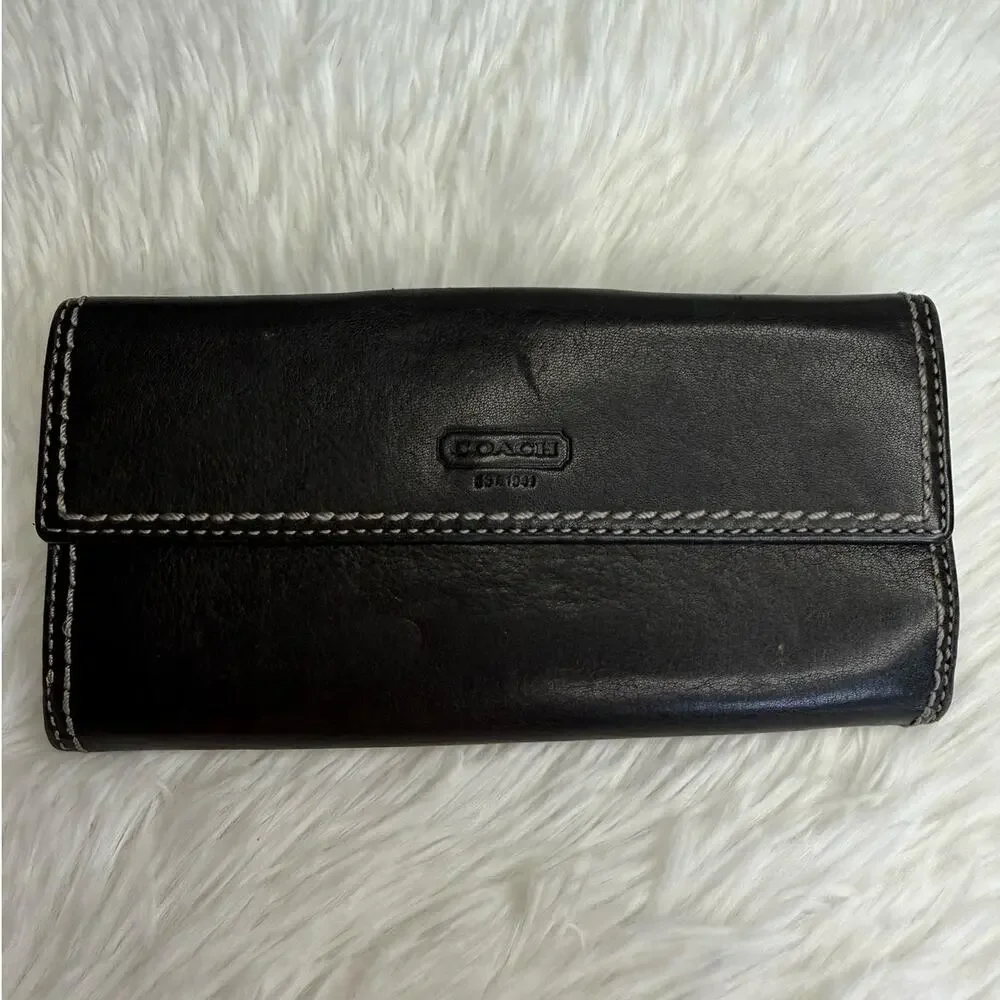 y2k COACH Vintage Soho Black Turn Lock Wallet