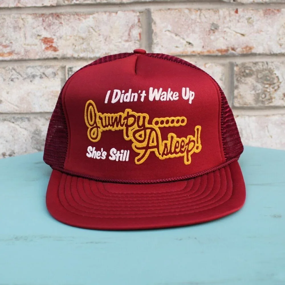 Retro Trucker Hat Comical Double Snapback