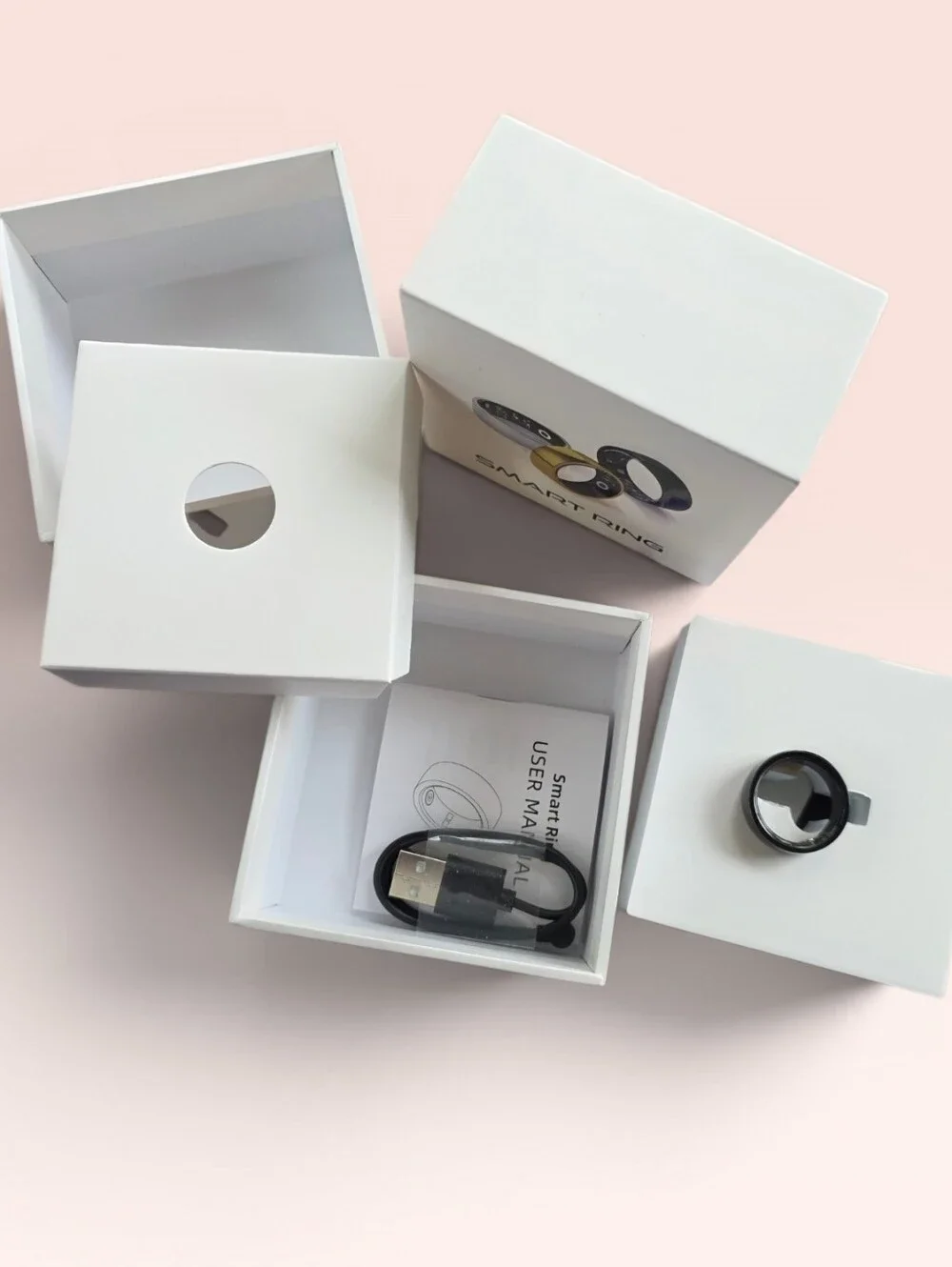 Smart Ring. Wearable Fitness & Notification Ring. Size 10. Black