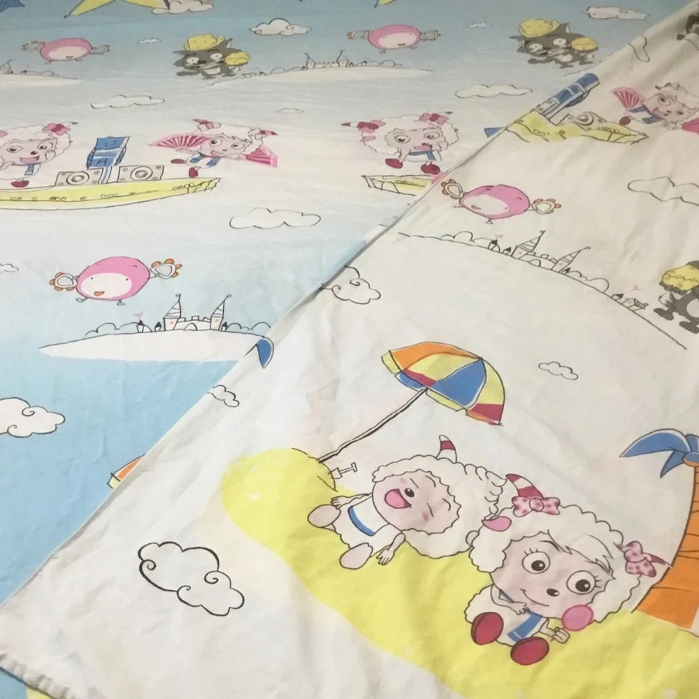 Pleasant Goat & Big Bad Wolf Full Duvet Cover Light Blanket HTF RARE Blue White