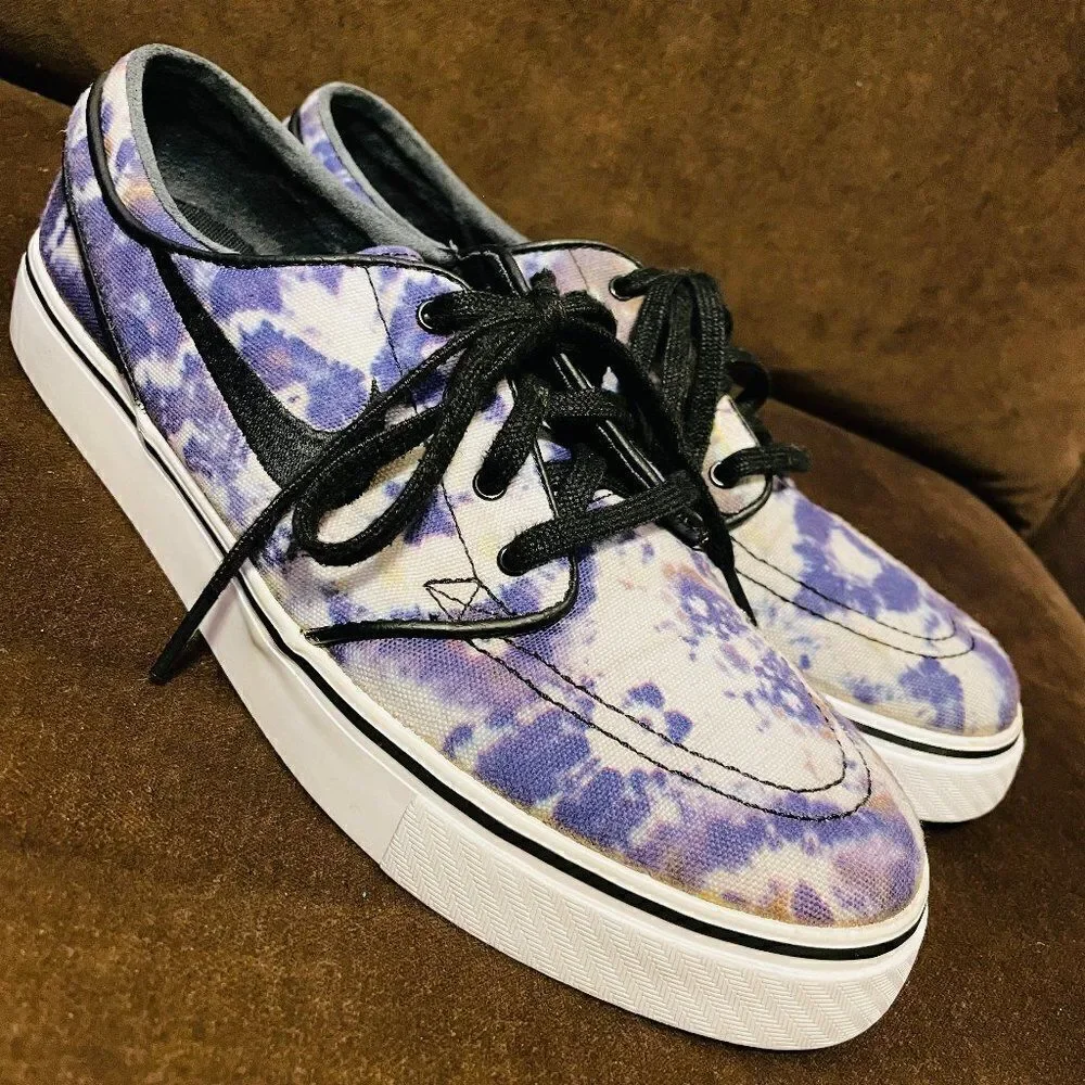 Rare Nike SB Stefan Janoski Purple Tie Dye Hip Skateboarding shoes 8 US 41 EUR