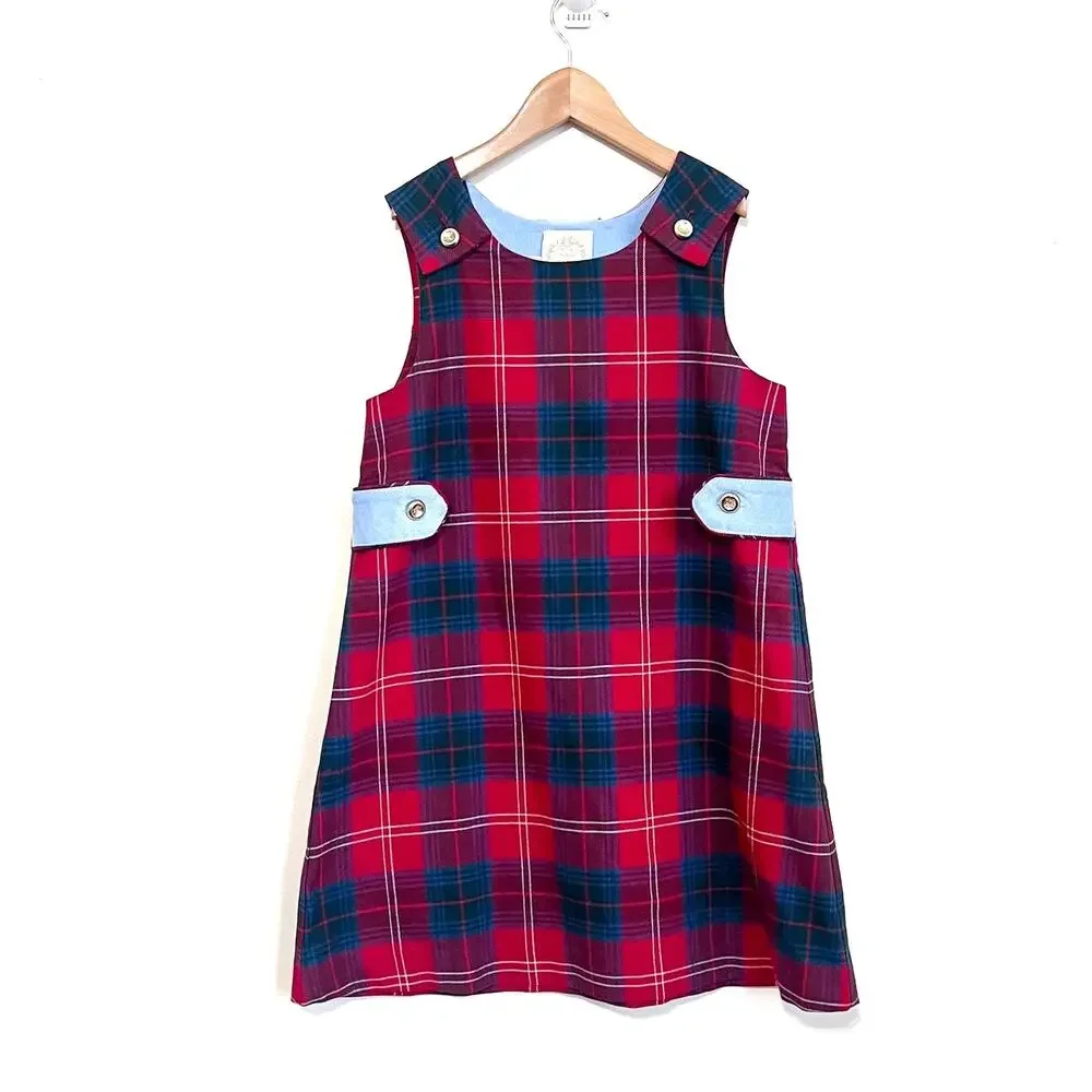Beaufort Bonnet‎ Company Girls Janie Jumper Dress Size 12 Middleton Place Plaid