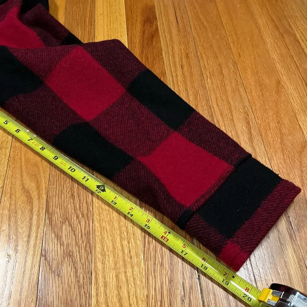 LL Bean Archive Collection Beans Stag Jacket Wool Blend Red Buffalo Plaid Medium