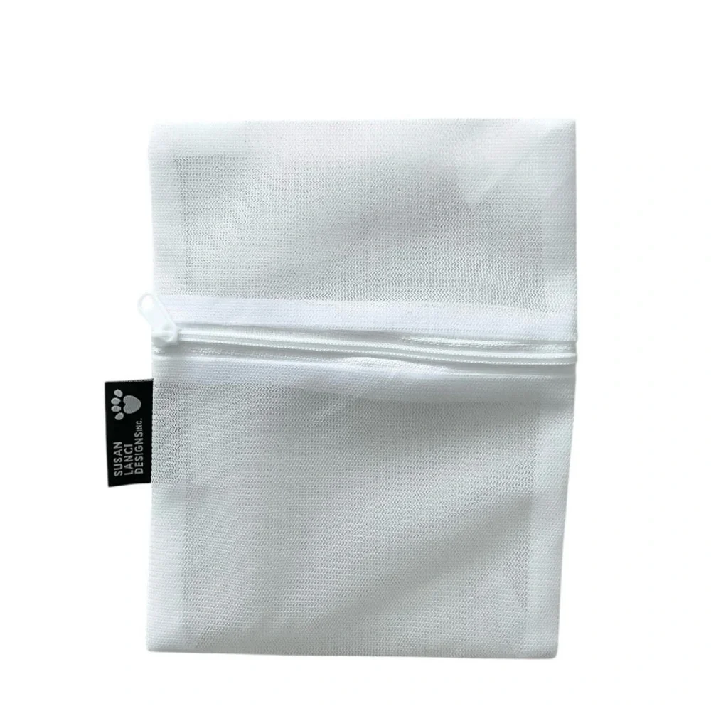 Susan Lanci White Mesh Dog Treat Pouch Small Zipper Bag 7x5.5