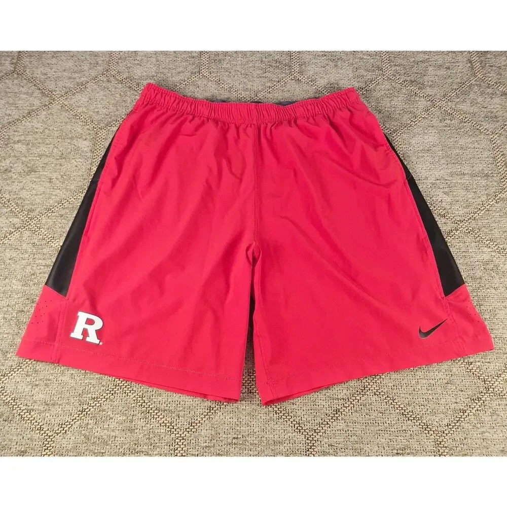 Vintage Rutgers Shorts Men’s 3XL Red Nike Swoosh Basketball Team Issued
