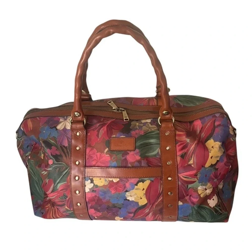Patricia Nash Milano Patina Summer Florals Duffle Weekender Bag W/ Unused Strap‎