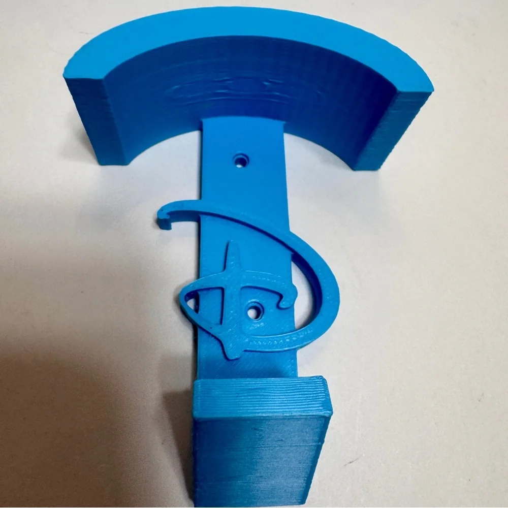 NWT handmade 3D-printed light blue wall-mounted hook for Disney ears