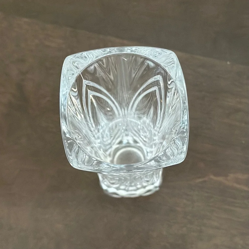 Cristal d'Arques Chatelet 24% lead Crystal Swirl Bud Vase Small Square Top 6.5
