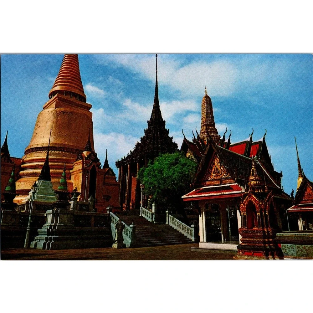 Vintage Bangkok Emerald Buddha Temple Postcard by Thai‎ Silpa
