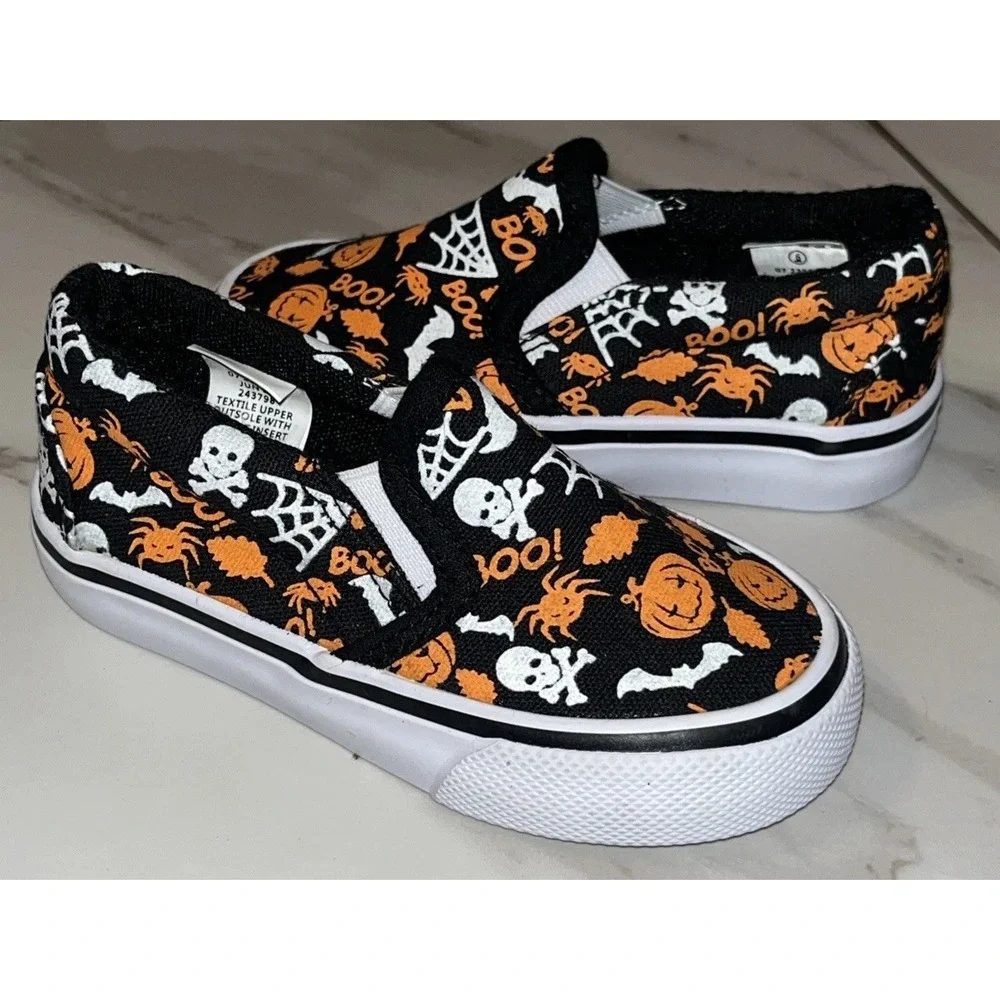 Tommy Bahama Toddler 6 Halloween Slip-On Canvas Shoes‎ Glow-in-the-Dark Pumpkin