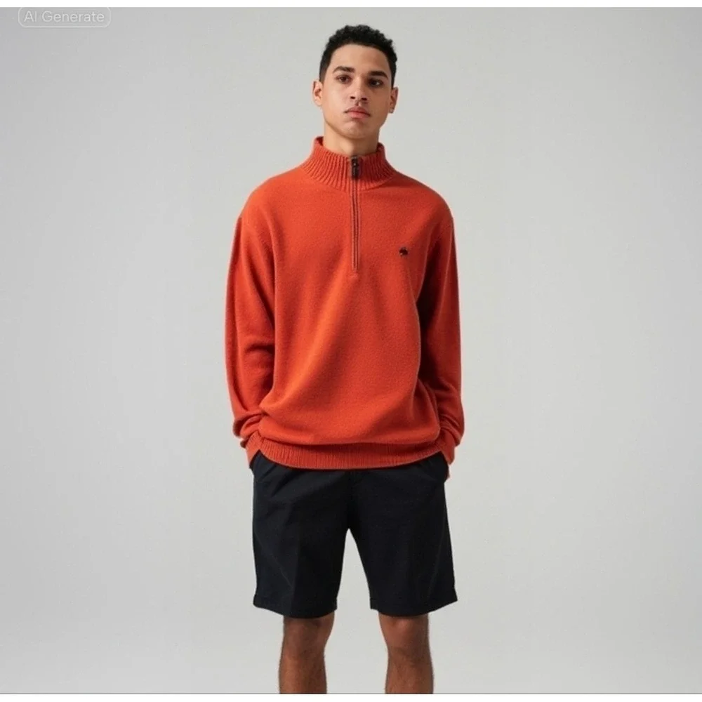 POLO Ralph Lauren Vintage‎ Orange 1/4 Zip Sweater
