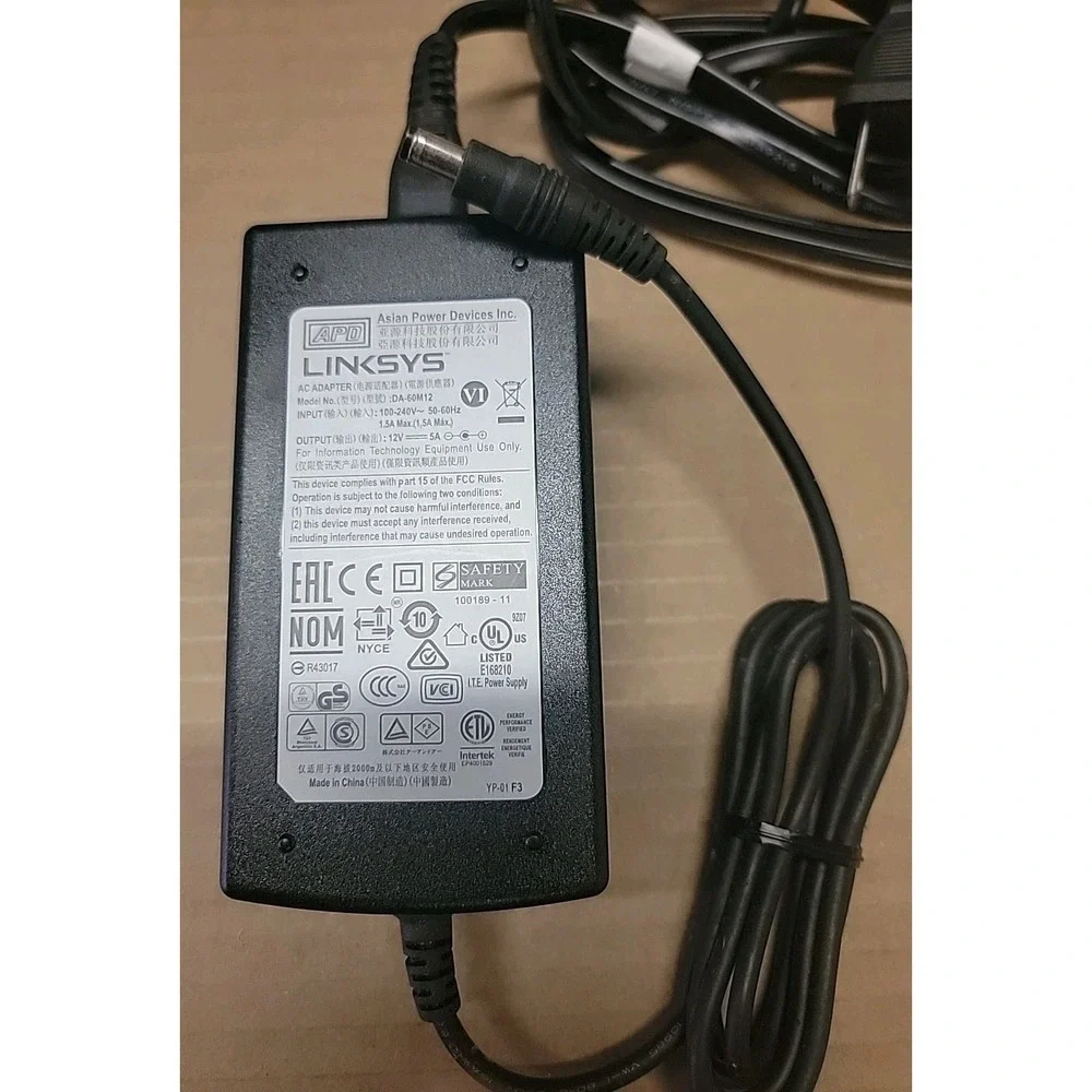 APD DA-60M12 CISCO LINKSYS AC Adapter 12V 5A 60W AC5400 EA9500 Smart WIFI New!