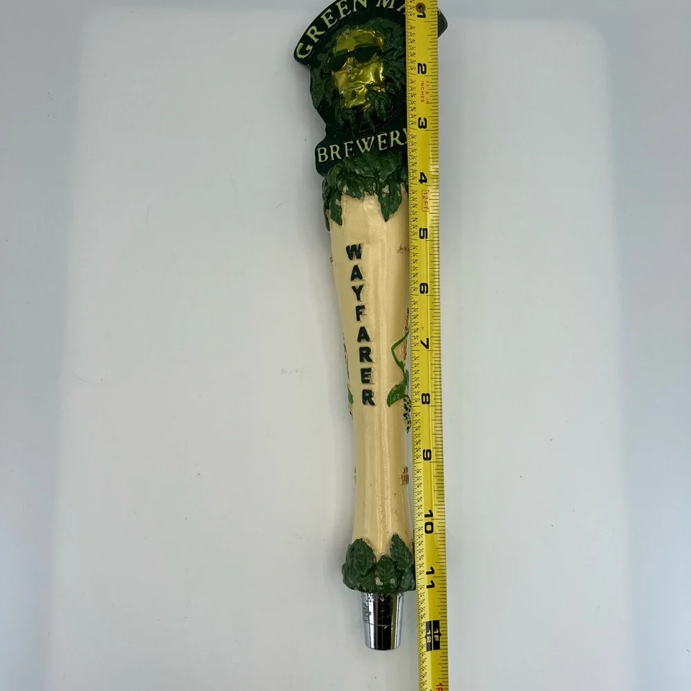 Green Man Brewery Wayfarer Beer Pub Tap Handle 12 Inches Asheville NC Est. 1997