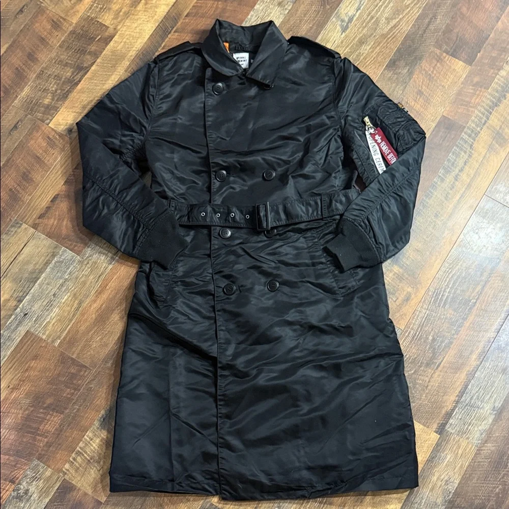 RARE Alpha Industries x Opening Ceremony Nylon Trench Coat - Black