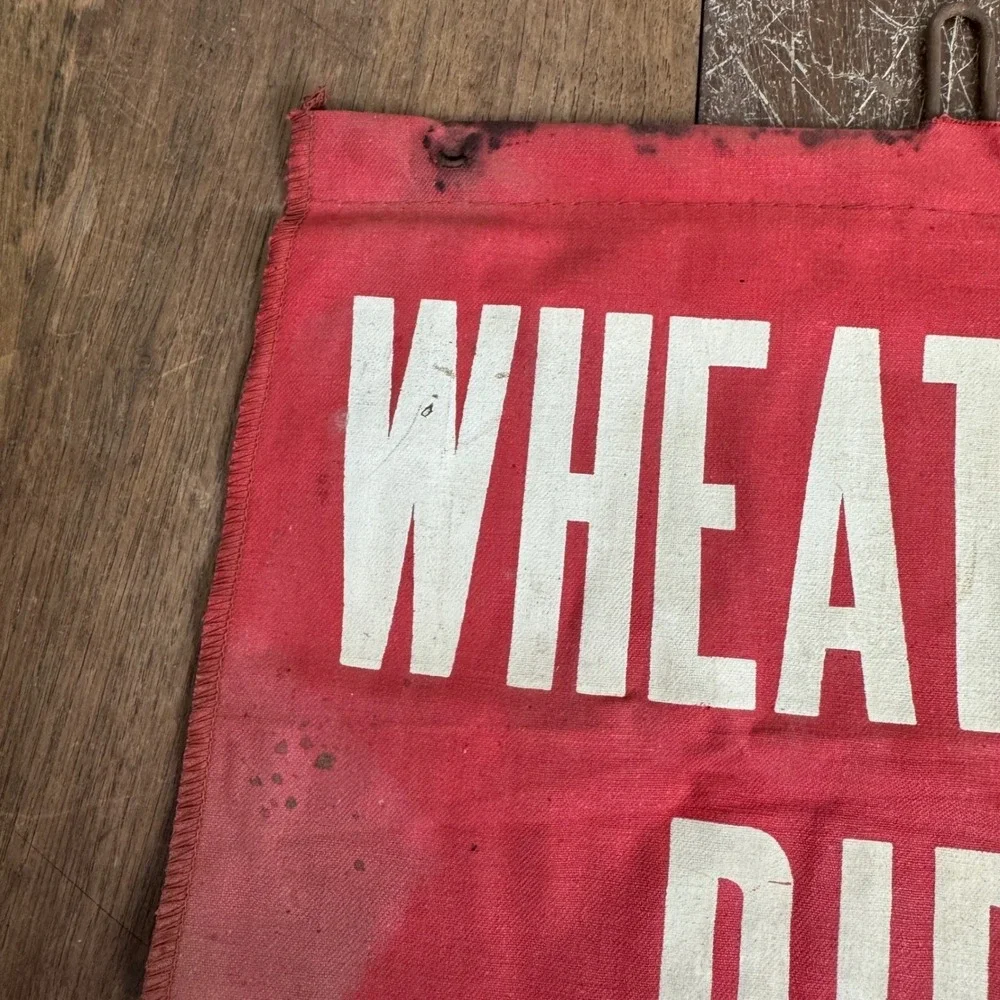 Vintage‎ Wheatland Pipe U.S.A. Red Safety Flag Cotton 12 x 12 inches Decor
