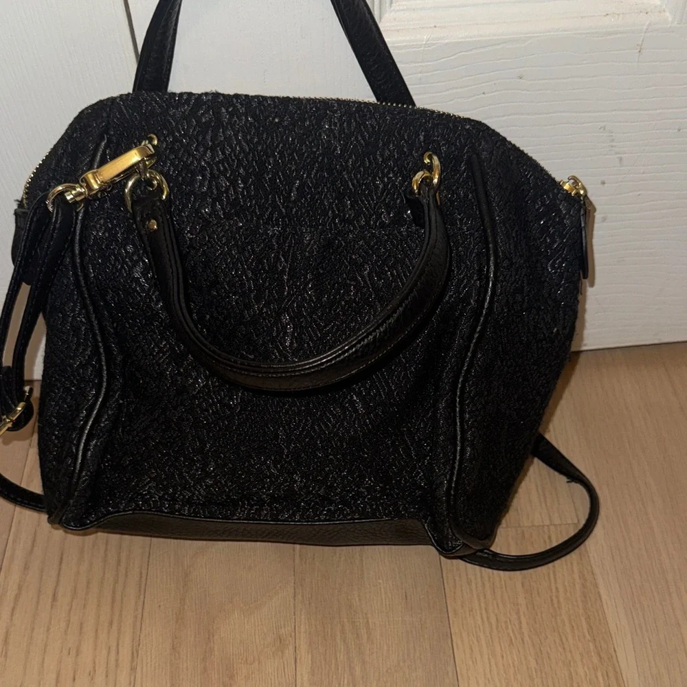 Juicy Couture Black Satchel with Gold Accents