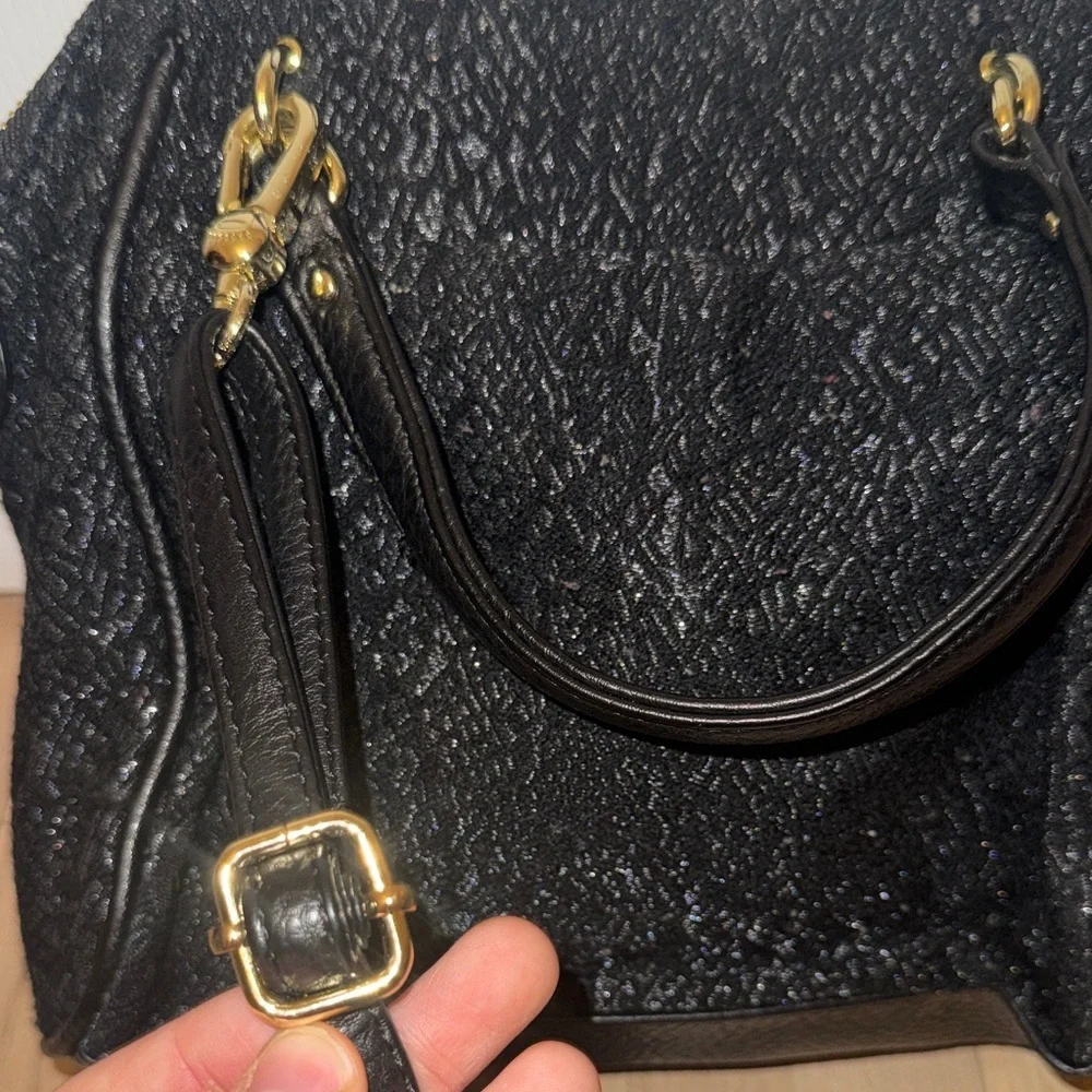Juicy Couture Black Satchel with Gold Accents