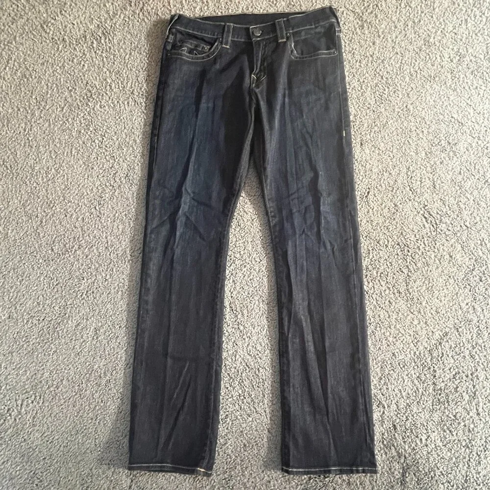 True Religion Ricky Relaxed Straight Relax Droit Jeans Men's Sz. 34- Made in USA