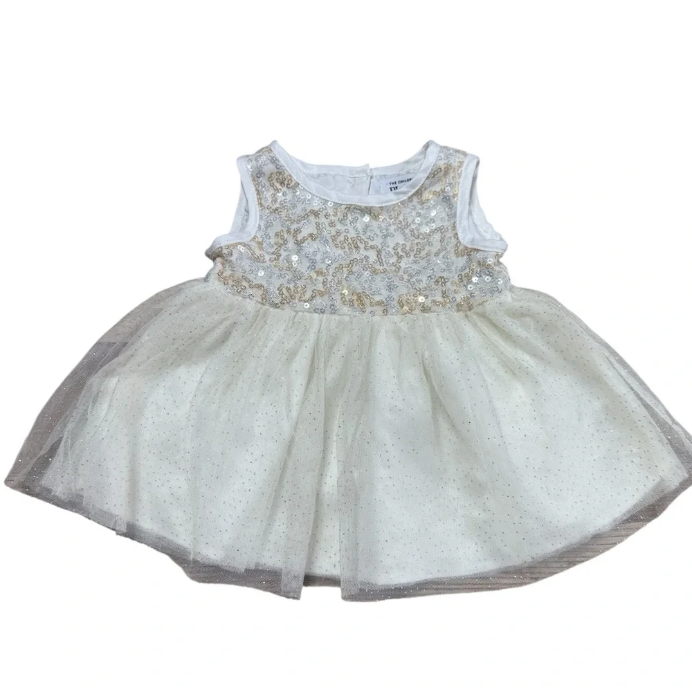 The Children's Place| White Baby Girl Dress | 0-3M