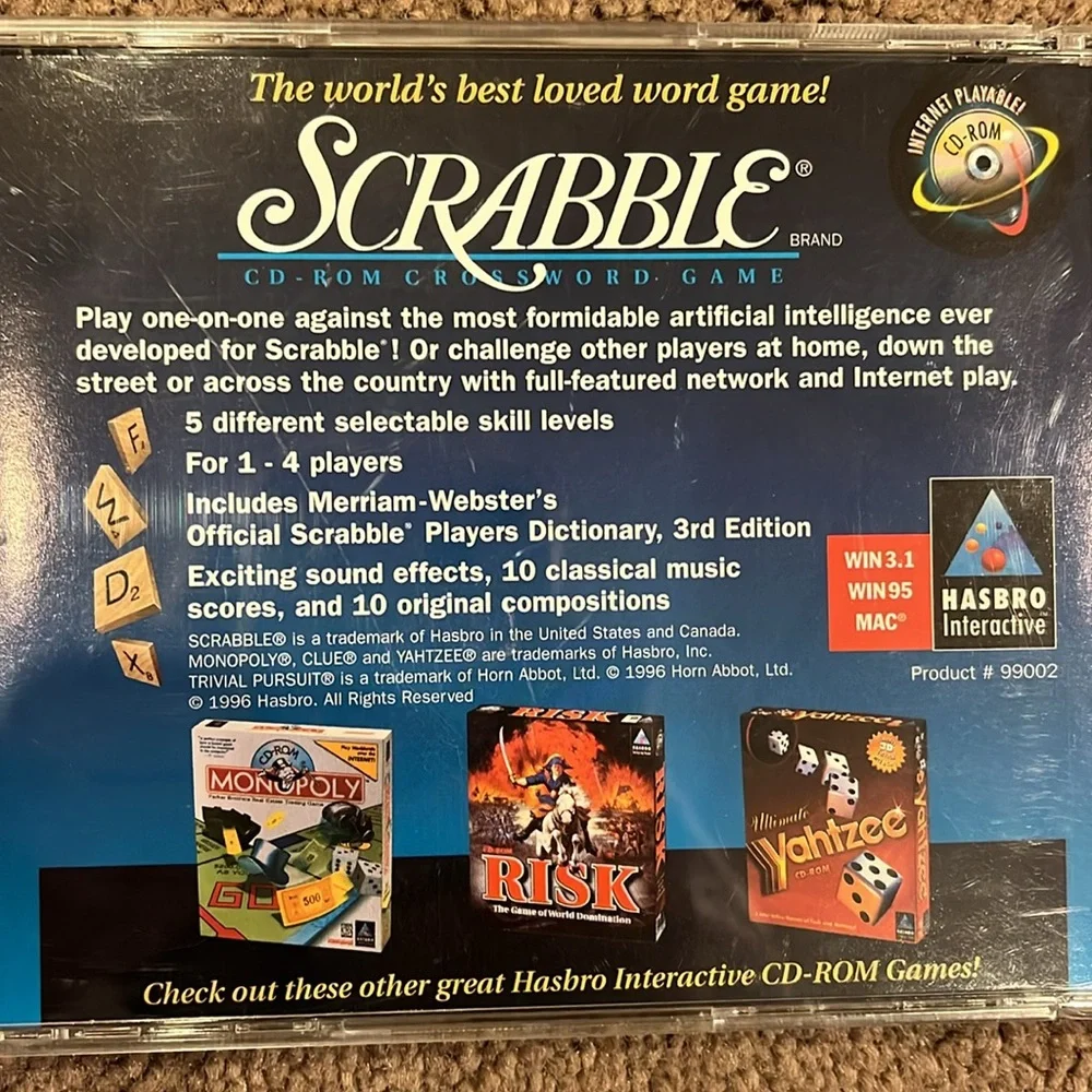 🌻 5/$15 Hasbro Scrabble PC game