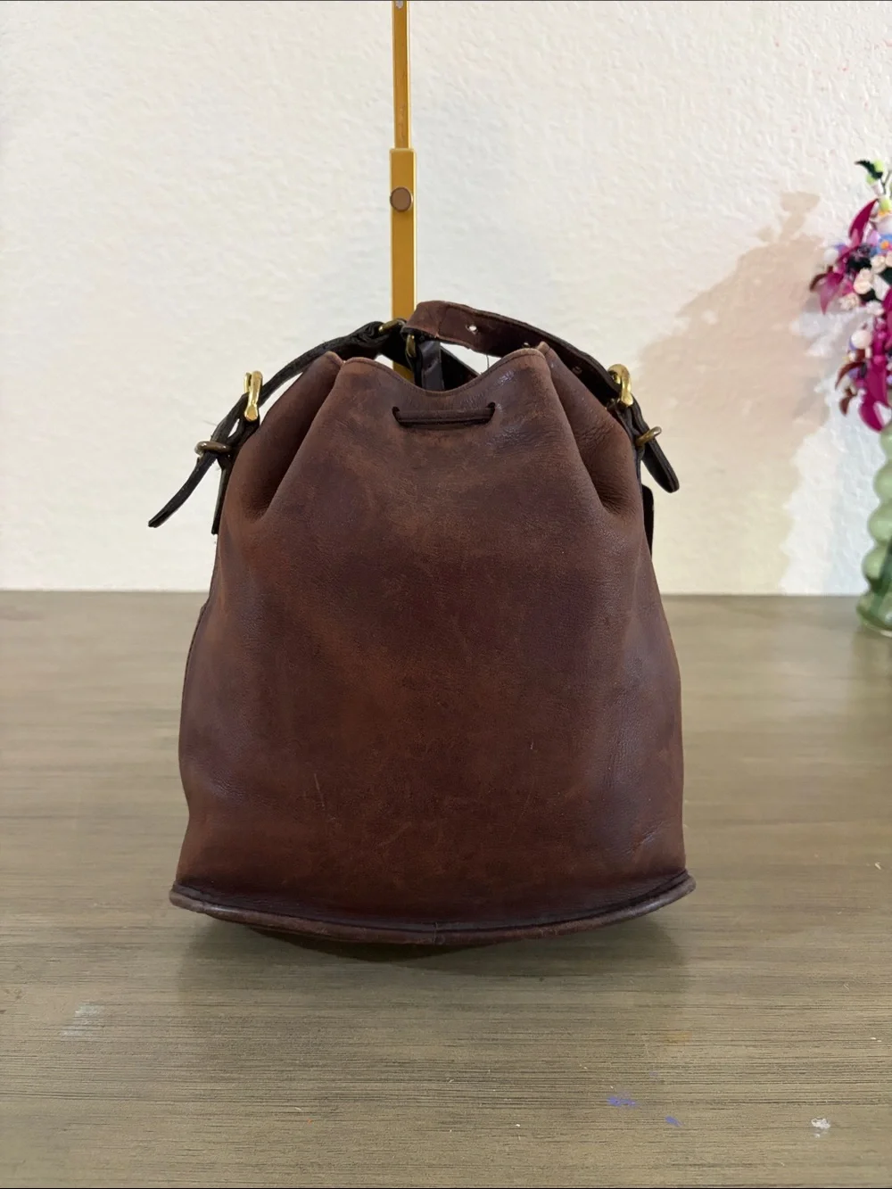 Coach 4151 Milk Chocolate Brown Vintage Drawstring Bucket Bag
